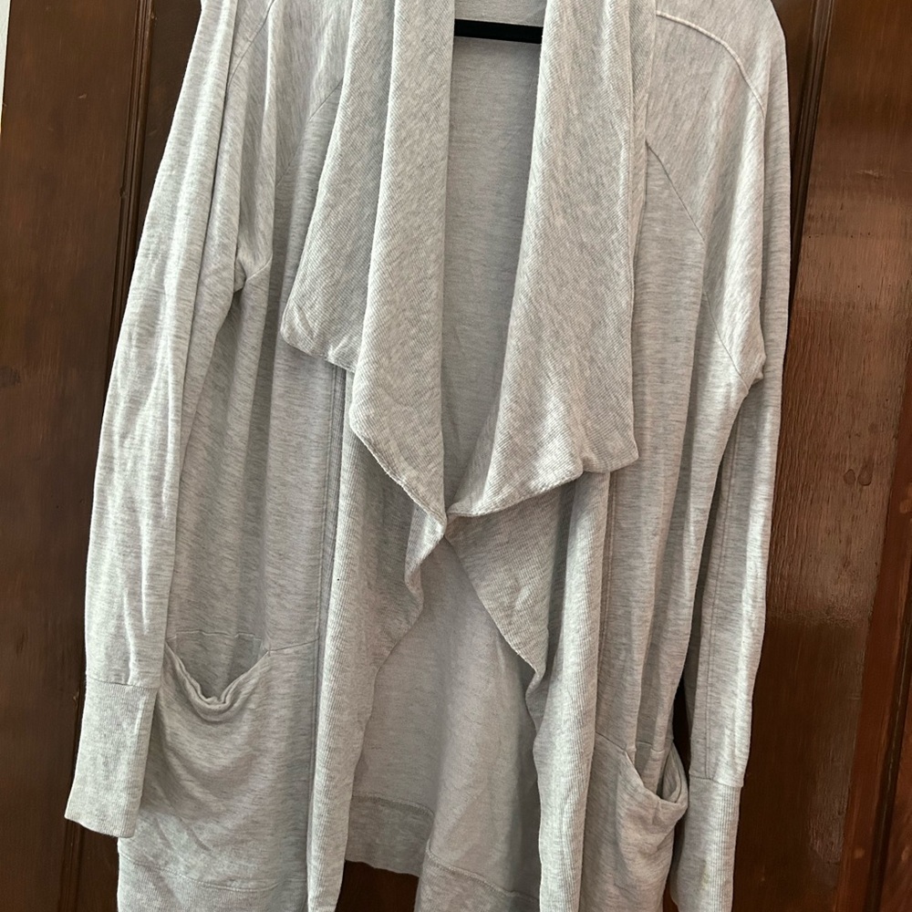 Athleta Gray Open Front Cardigan